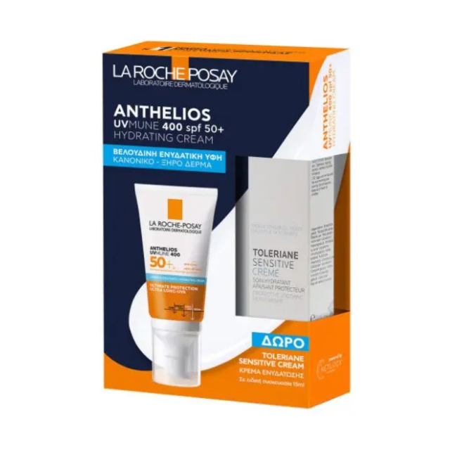 LA ROCHE POSAY - Promo Anthelios Uvmune 400 Hydrating Cream SPF50+ Αντηλιακή Ενυδατική Κρέμα 50ml + Δώρο Toleriane Sensitive Cream 15ml