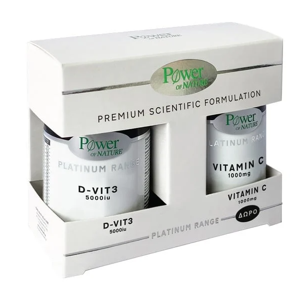 POWER HEALTH - Promo Classics Platinum Range Vitamin D-Vit3 5000iu 60 Ταμπλέτες - Vitamin C 1000mg 20 Ταμπλέτες