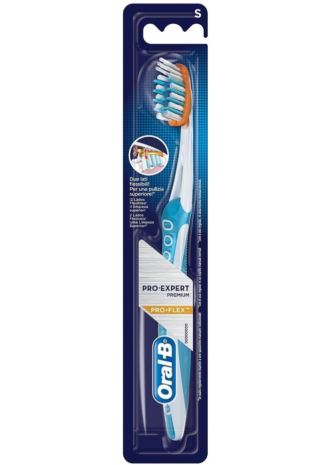 ORAL-B - Pro Expert Pro-Flex Οδοντόβουρτσα με Ελαστική Κεφαλή για Επαγγελματικό Καθαρισμό 38 Γαλάζιο Medium 1 τμχ