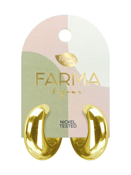 FARMA BIJOUX - Υποαλλεργικά Σκουλαρίκια Gold Hoops Κρίκοι Χρυσοί (WOW2) 28mm 1 Ζευγάρι