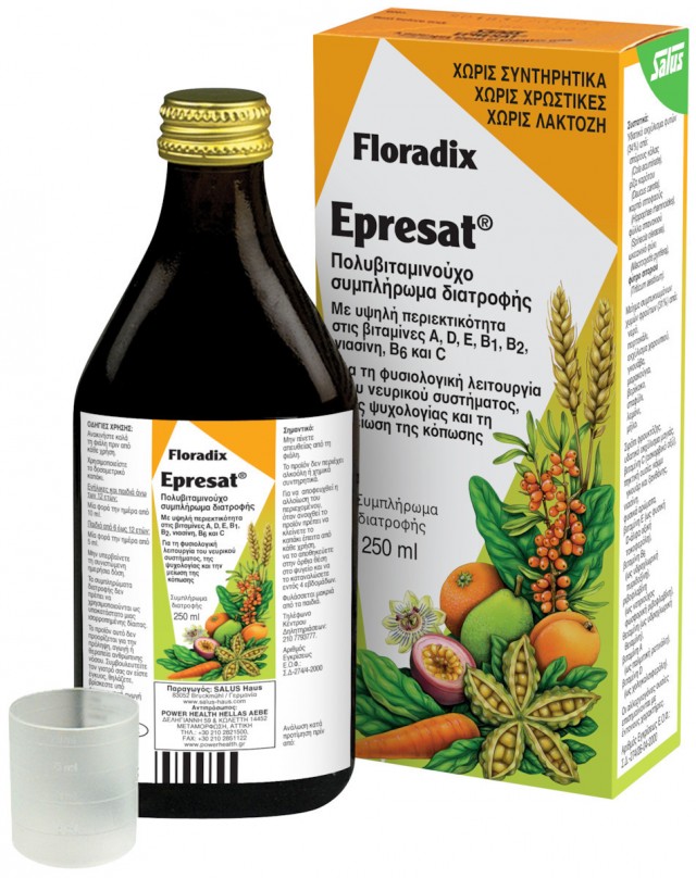 POWER HEALTH - Floradix Epresat Πολυβιταμινούχο Συμπλήρωμα Διατροφής που Ενισχύει την Μνήμη & την Αυτοσυγκέντρωση 250ml