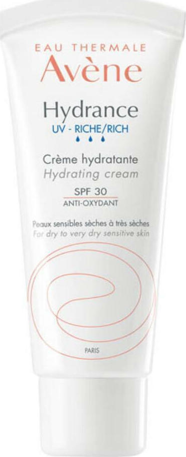 AVENE - Hydrance Creme Rich Cream SPF30 Anti - Oxydant Ενυδατική Κρέμα Προσώπου Για Ξηρές - Πολύ Ξηρές Αφυδατωμένες Επιδερμίδες 40ml