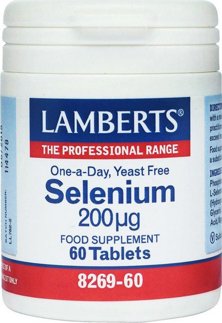 LAMBERTS - Selenium 200mcg, Σελήνιο για την Ενίσχυση Ανοσοποιητικού Συστήματος, 60tabs