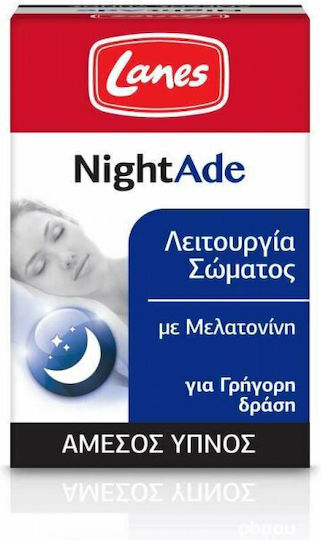 LANES - NightAde Ισχυρή Φόρμουλα για Φυσικό & Άμεσο Ύπνο, 90 Υπογλώσσια Δισκία