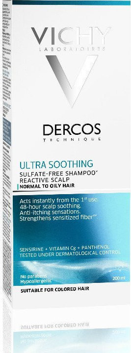 VICHY - Dercos Ultra Soothing Greasy Hair Shampoo Σαμπουάν Για Κανονικά Λιπαρά Μαλλιά 200ml