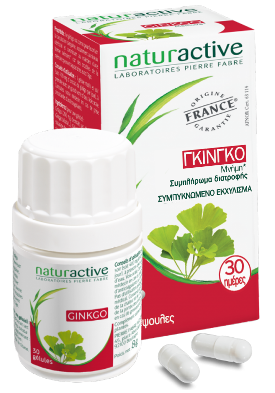 NATURACTIVE - Ginkgo Biloba Συμβάλει στην Ενίσχυση της Μνήμης & στην Τόνωση της Κυκλοφορίας στον Εγκέφαλο 60caps