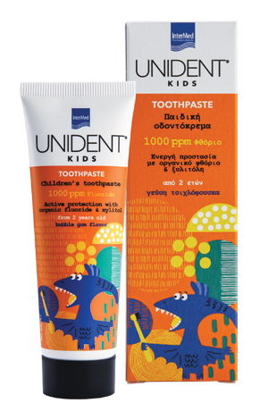 INTERMED - Unident kids toothpaste 1000 ppm Φθοριούχος Οδοντόκρεμα για την Φροντίδα των Παιδικών Δοντιών 50ml