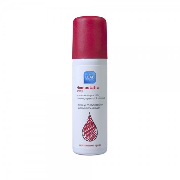 PHARMALEAD - Hemostatic Spray Αιμοστατικό με Φυτικά Εκχυλίσματα Αλόης, Ιπποφαούς, Χαμομηλιού & Καλέντουλας, 60ml