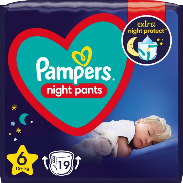 PAMPERS - Night Pants No6 (15+kg) Πάνες - Bρακάκι 19Τμχ