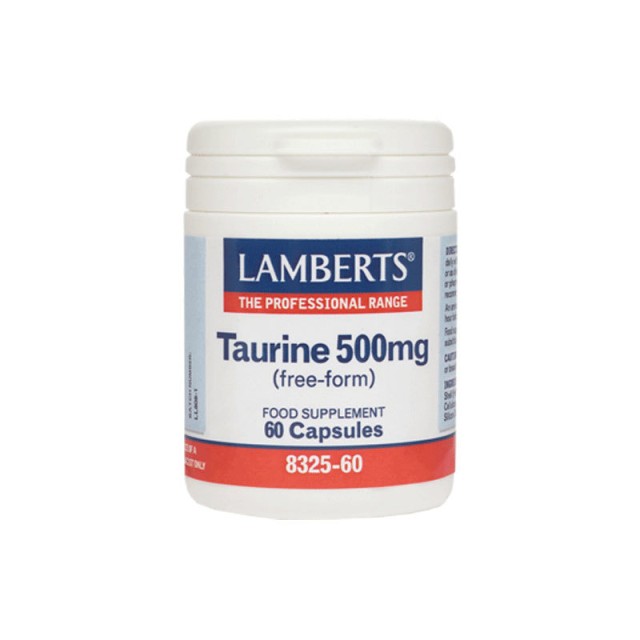 LAMBERTS - Taurine 500mg Συμπλήρωμα Διατροφής με Ταυρίνη 60caps