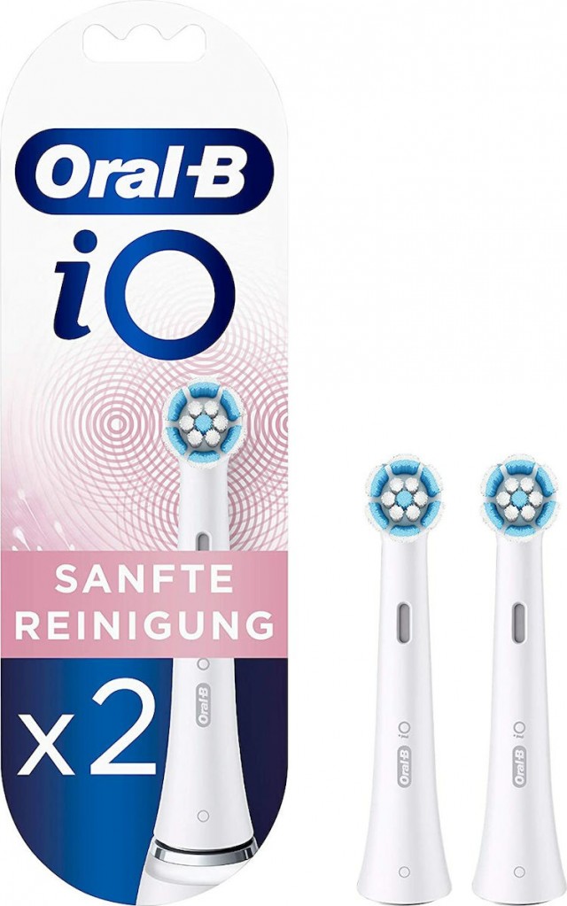 ORAL-B -  iO Gentle Care White Ανταλλακτικές Κεφαλές Ηλεκτρικής Οδοντόβουρτσας για Ευαίσθητα Δόντια & Ούλα Λευκό Χρώμα 2τμχ