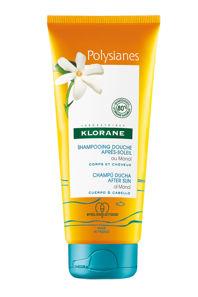 KLORANE - Polysianes Shampooing Douche Apres Soleil - Ζελ Ντους για σώμα & Μαλλιά με Μονόι, 200ml