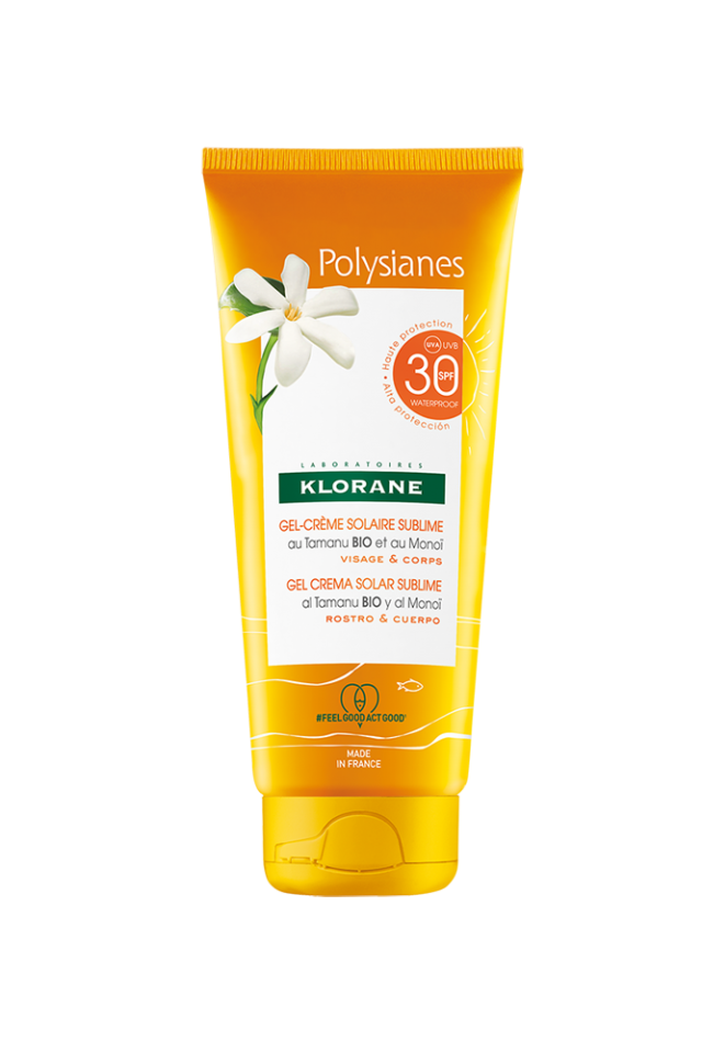 KLORANE - Αντηλιακή ζελ-κρέμα με SPF 30 Polysianes με Tamanu και Monoi 200ml