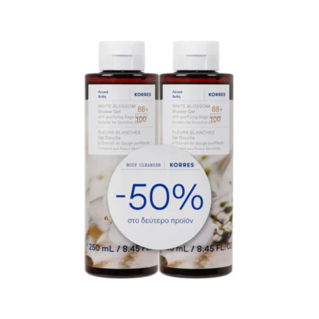 KORRES - Promo White Blossom Shower Gel Λευκά Άνθη Αφρόλουτρο 2x250ml