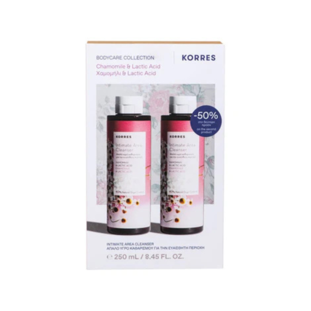 KORRES - Promo Intimate Καθαρισμός Ευαίσθητης Περιοχής με Χαμομήλι - Lactic Acid 2x250ml