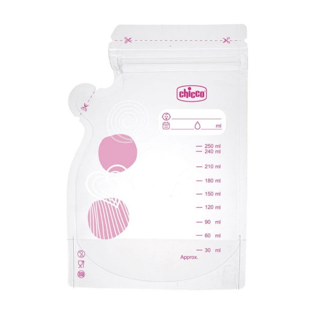 CHICCO - Σακουλάκια Αποθήκευσης Μητρικού Γάλακτος 250ml 30τμχ