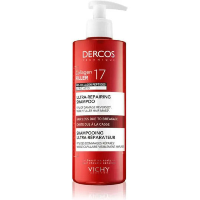 VICHY - Dercos Collagen 17 Filler Ultra Repairing Shampoo Σαμπουάν Επανόρθωσης & Ενδυνάμωσης 400ml