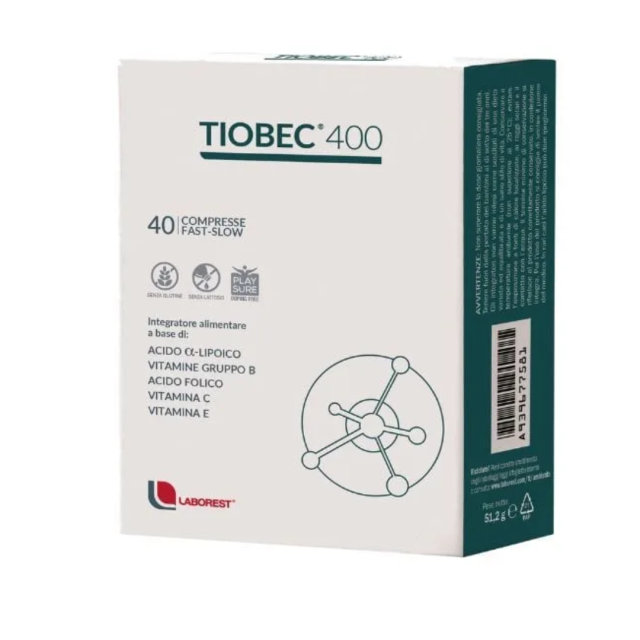 TIOBEC - 400 Συμπλήρωμα Διατροφής για το οξειδωτικό στρες & το νευρικό σύστημα 40δισκία
