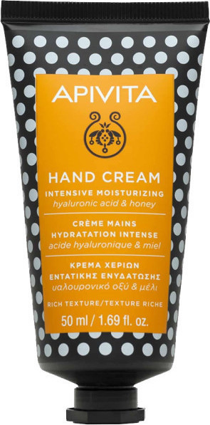 APIVITA - Hand Cream Κρέμα Χεριών Εντατικής Ενυδάτωσης Πλούσιας Υφής με Υαλουρονικό Οξύ & Μέλι 50ml