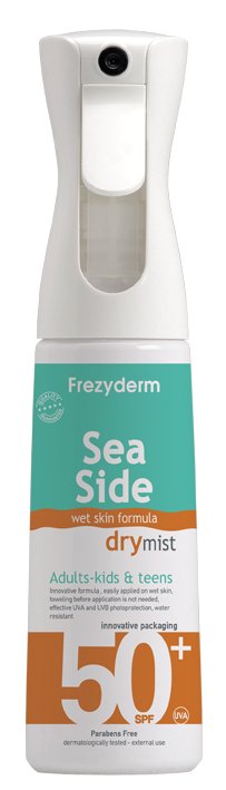 FREZYDERM - Sea Side Dry Mist SPF50+ Αντηλιακό Spray Σώματος για Όλη την Οικογένεια 300ml