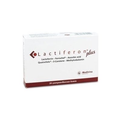 LACTIFERON PLUS - Συμπλήρωμα ρύθμισης Σιδήρου & Ενίσχυσης Ανοσοποιητικού, 20 tabs