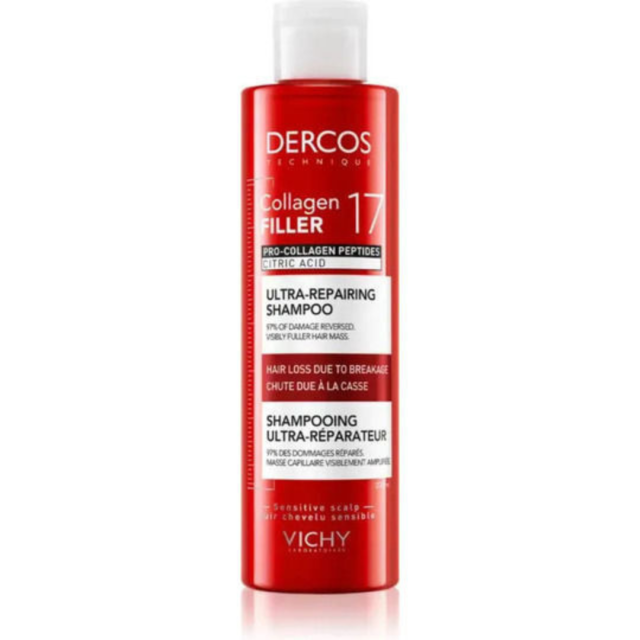 VICHY - Dercos Collagen 17 Filler Ultra Repairing Shampoo Σαμπουάν Επανόρθωσης & Ενδυνάμωσης 200ml