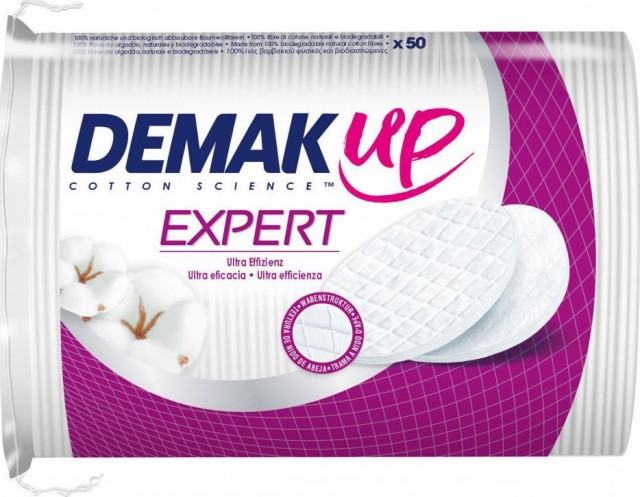 DEMAK UP - Expert Oval Disks Δίσκοι Ντεμακιγιάζ Οβάλ, 50 τεμάχια