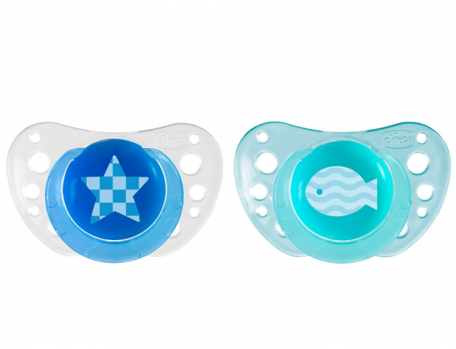 CHICCO - Physio Forma Air Blue 6-16m - Λεπτή Πιπίλα Σιλικόνης Μπλε 2τμχ