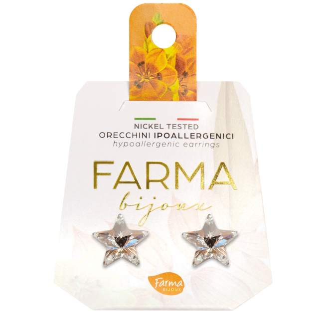 FARMA BIJOUX - Υποαλλεργικά Σκουλαρίκια Stella Αστέρια Κρύσταλλα 10mm (BE 41C01) 1 Ζευγάρι
