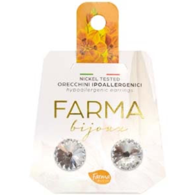 FARMA BIJOUX - Υποαλλεργικά Σκουλαρίκια Κρύσταλλα Στρογγυλά Rivolo 10mm (BE38C01) 1 Ζευγάρι