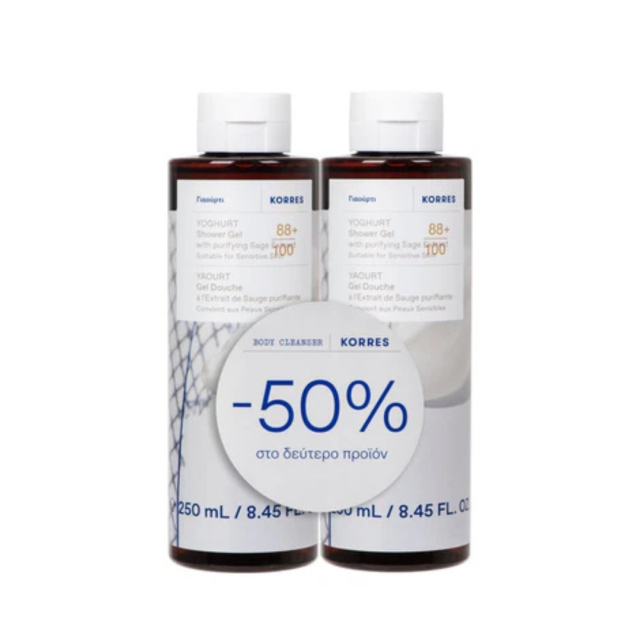 KORRES - Promo Yoghurt Shower Gel Γιαούρτι Αφρόλουτρο 2x250ml