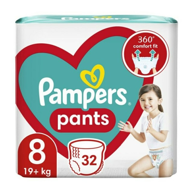 PAMPERS - Pants No8 (19+Kg) Πάνες - Βρακάκι 32τμχ