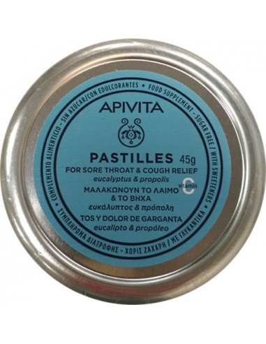 APIVITA - Παστίλιες για τον Πονεμένο Λαιμό και το Βήχα με Ευκάλυπτο & Πρόπολη 45gr