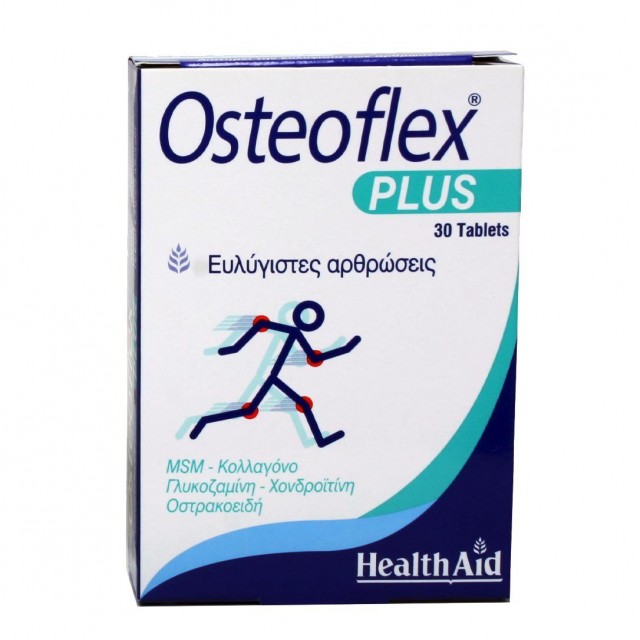HEALTH AID - Aid Osteoflex Plus Συμπλήρωμα Διατροφής με Γλυκοζαμίνη, Χονδροϊτίνη, Κολλαγόνο & MSM για Ξεκούραστες Αρθρώσεις 30 Ταμπλέτες