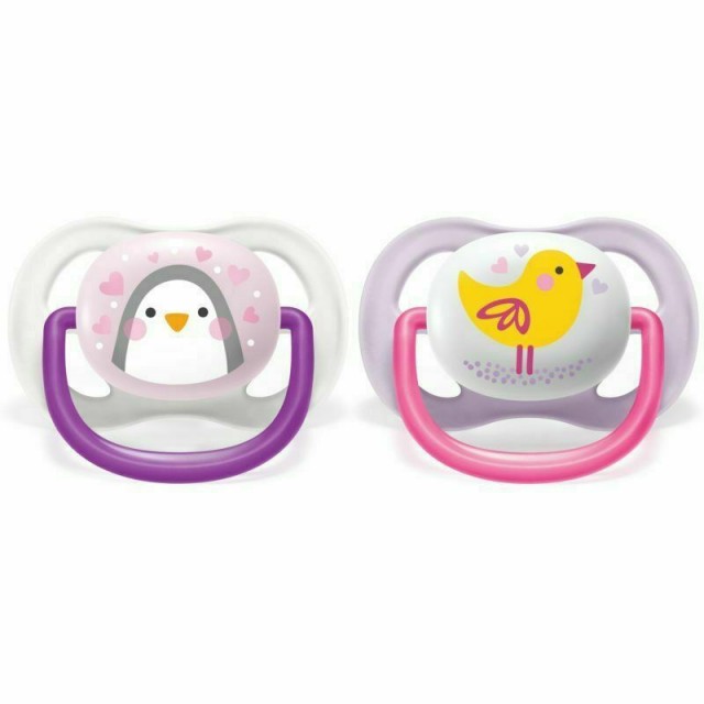 AVENT - Ultra Air Animals Πιπίλες Σιλικόνης 0-6m+  Πολύχρωμο SCF080/11 2τμχ