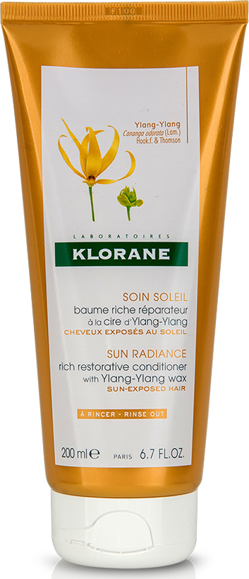 KLORANE - Ylang-Ylang Conditioner Sun Radiance Επανορθωτική Κρέμα Μαλλιών, 200ml