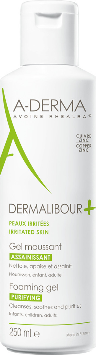 A-DERMA - Dermalibour Gel Moussant Αφρώδες Τζελ Καθαρισμού για Ερεθισμένο Ευαίσθητο Δέρμα, 250ml