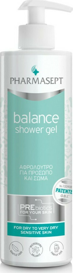 PHARMASEPT - Balance Shower Gel Αφρόλουτρο Για Πρόσωπο & Σώμα Ιδανικό Για Ξηρή Πολύ Ξηρή Ευαίσθητη Επιδερμίδα 500ml