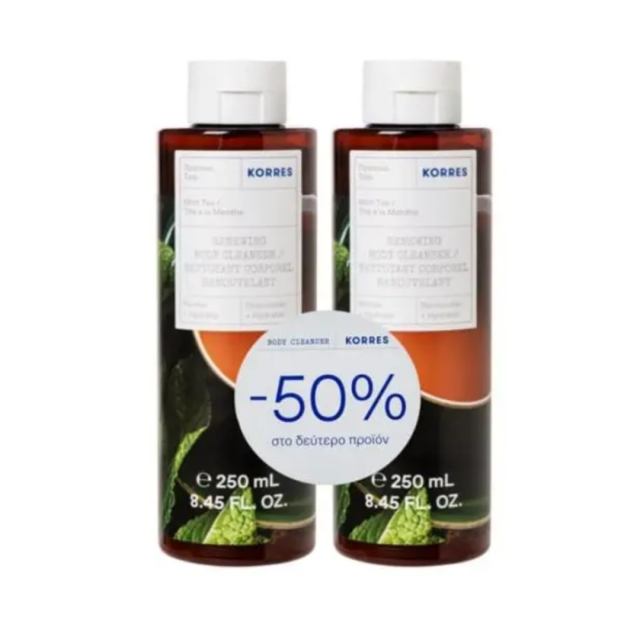 KORRES - Promo Renewing Body Cleanser Mint Tea - Πράσινο Τσάι Αφρόλουτρο 2 x 250 ml