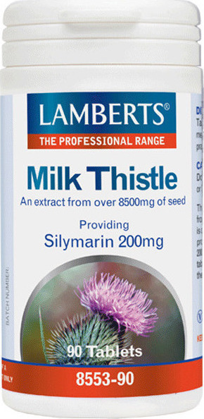 LAMBERTS - Milk Thistle 8500mg, Συμπλήρωμα Διατροφής με Γαϊδουράγκαθο για την Προστασία Ήπατος & για Αποτοξίνωση, 90tabs