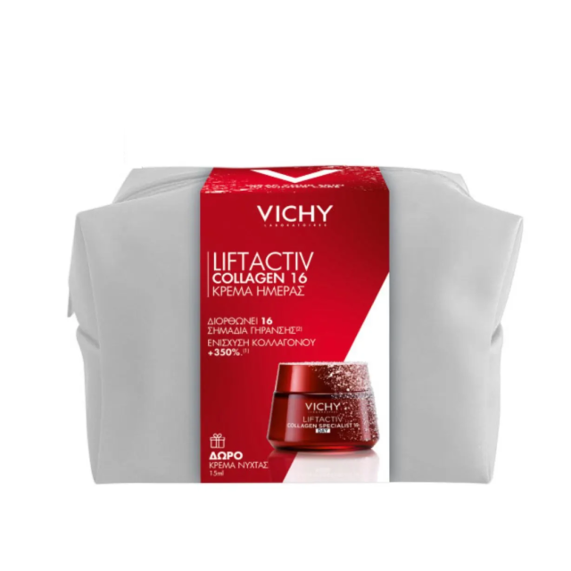 VICHY - Xmas Promo Liftactiv Collagen Specialist 16 Day Cream 50ml & Δώρο Liftactiv Collagen 16 Κρέμα Νύχτας 15ml & Νεσεσέρ
