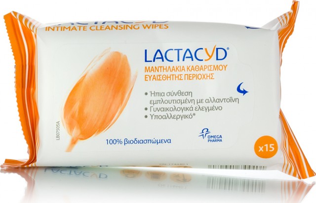 LACTACYD - Μαντηλάκια Καθαρισμού 15 Τεμάχια