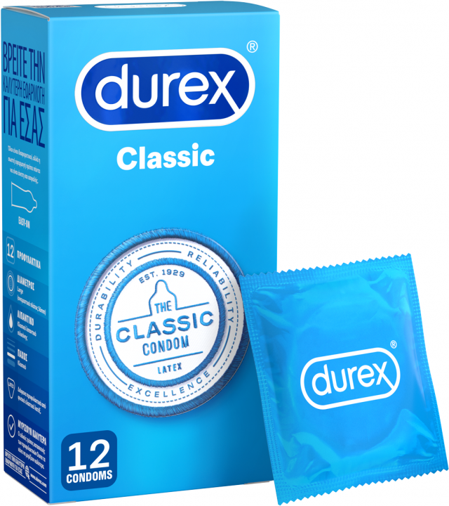 DUREX - Classic  Προφυλακτικά Ευκολοφόρετα 12τμχ