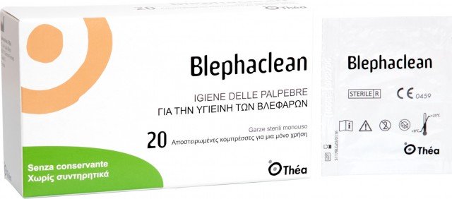 THEA PHARMA - Blephaclean Αποστειρωμένες Κομπρέσες για τα Μάτια 20 Τεμάχια