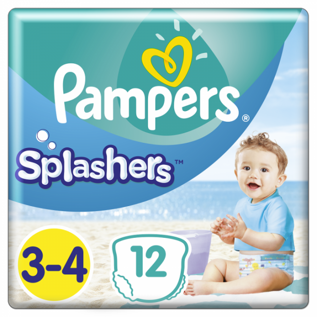 PAMPERS - Splashers Πάνες Βρακάκι Μέγεθος 3-4 (6-11kg) 12 Πάνες