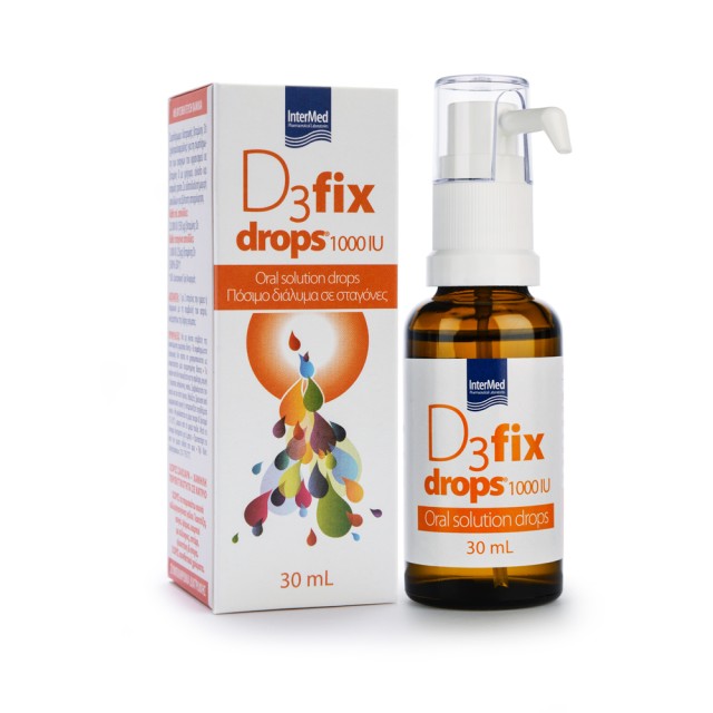 INTERMED - D3 Fix Drops 1000IU Συμπλήρωμα Βιταμίνης D3 σε Σταγόνες 30ml