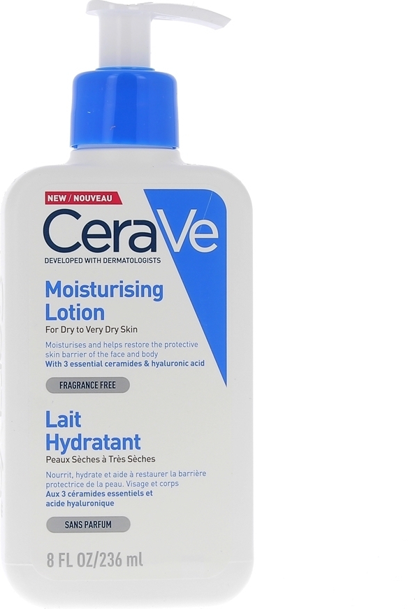 CERAVE - Moisturising Lotion Ενυδατικό Γαλάκτωμα για Πρόσωπο/Σώμα για Ξηρό έως Πολύ Ξηρό Δέρμα Χωρίς Άρωμα 236ml