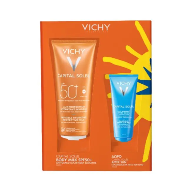 VICHY - Promo Capital Soleil Invisible Protective Milk Αντηλιακό Γαλάκτωμα Σώματος SPF50+ 300 ml & Δώρο Soothing After Sun Milk 100 ml