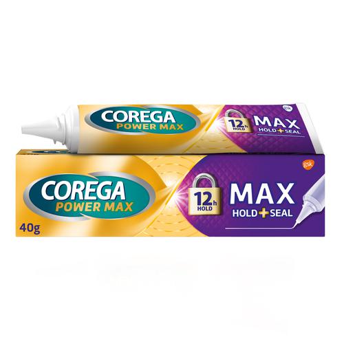 COREGA - Max Hold+Seal Στερεωτική Κρέμα Τεχνητής Οδοντοστοιχίας για την προστασία από την Εισχώρηση των Τροφών 40gr