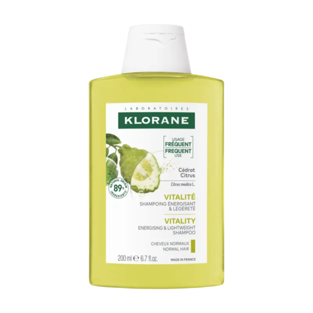 KLORANE - Shampoo with Citrus Σαμπουάν Κίτρο Καθημερινής Χρήσης για Λιπαρά Μαλλιά 200ml
